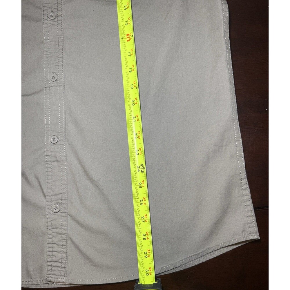 iJeans by Buffalo Shirt Mens Gray Green Army Button Up Convertible Long Sleeve L - Picture 13 of 13